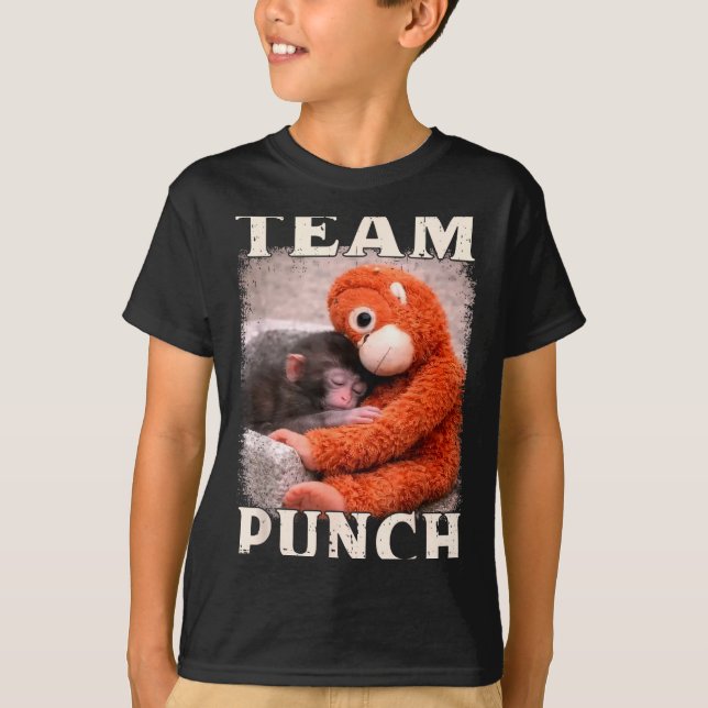 Baby monkey punch meme team punch trend meme t shirt (Framsida)