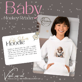 Baby Monkey Reader Flickas Tröja med Hood
