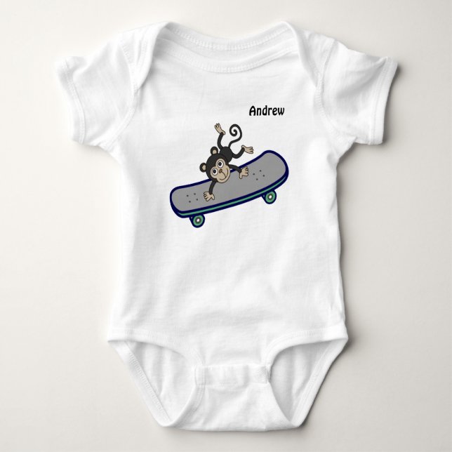 baby Monkey  riding skateboards Tee (Framsida)