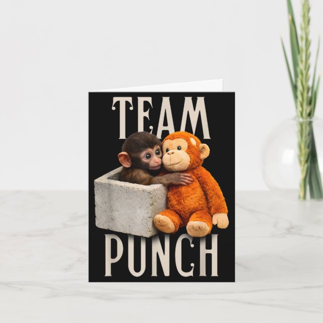 Baby monkey slår team punch  kort (Framsida)