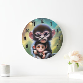 Baby Monkey Stor Klocka