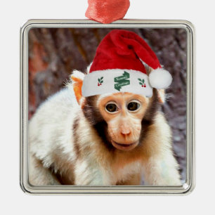 Baby Monkey vid jul Julgransprydnad Metall