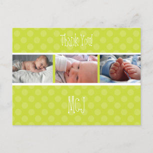 Baby monogram tack så mycket, prickar meddelande vykort
