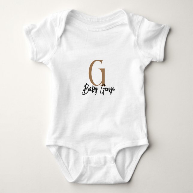 baby monogram unisex namn personifierar minimalt t shirt (Framsida)