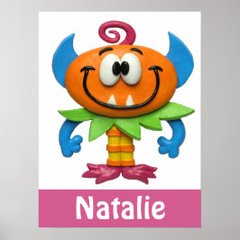 Baby Monster Baby Girl Förlossning Nursery Poster