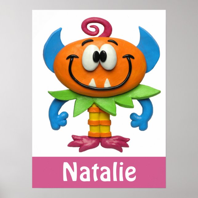 Baby Monster Flicka Shower Nursery Poster (Framsidan)