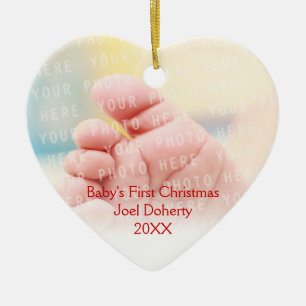 Baby mönster för ugglor för första jul gulligt julgransprydnad keramik