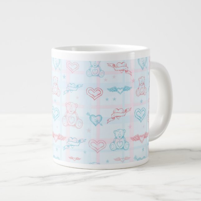baby mönster med nalle jumbo mugg (Framsida höger)