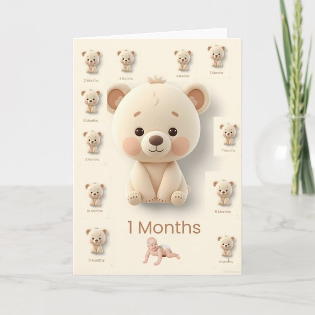 Baby Monthly Milestone Cards Kort (Framsida)