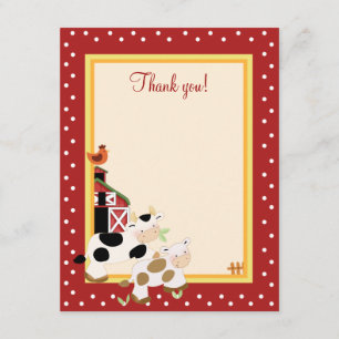 BABY MOO COW (Red) 4x5, platta Tackkort Inbjudningar