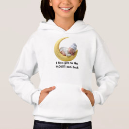 Baby Moon Girls Hoodie – Söt måne & baby mysig bar T Shirt