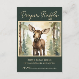 Baby Moose Baby Shower Diaper Raffle Tilläggskort