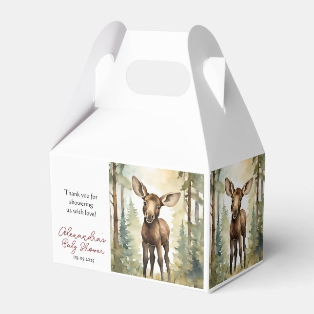 Baby Moose Baby Shower Gender Neutral Presentaskar (Framsidan Sidan)