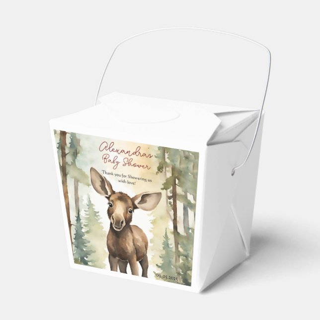 Baby Moose Baby Shower Gender Neutral Presentaskar (Framsidan Sidan)