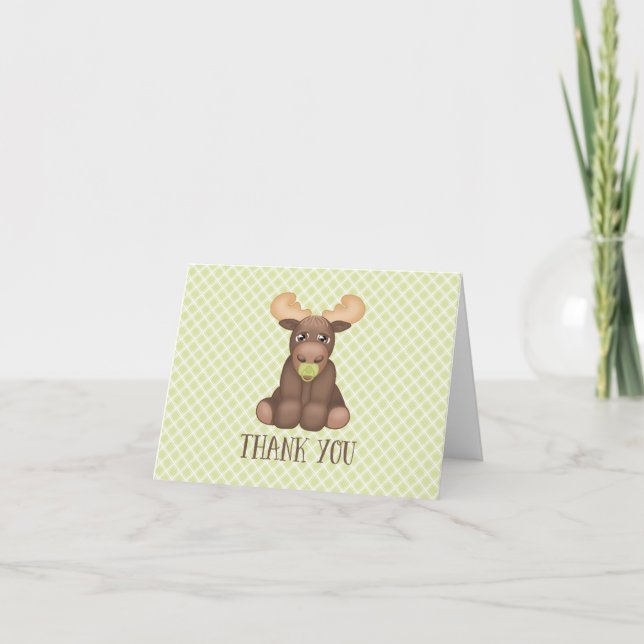 Baby Moose Baby Shower Tack Kort (Framsida)