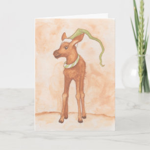 Baby Moose med Helgdag Elf Hat Helgkort
