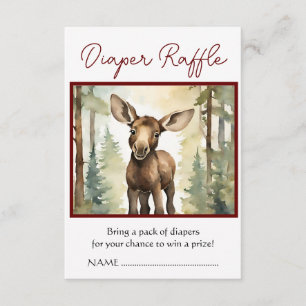 Baby Moose Neutralt Baby Shower Diaper Raffle Tilläggskort