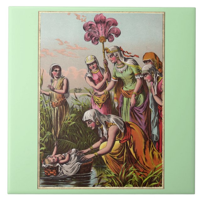 Baby Moses i A Basket Kakelplatta (Framsidan)