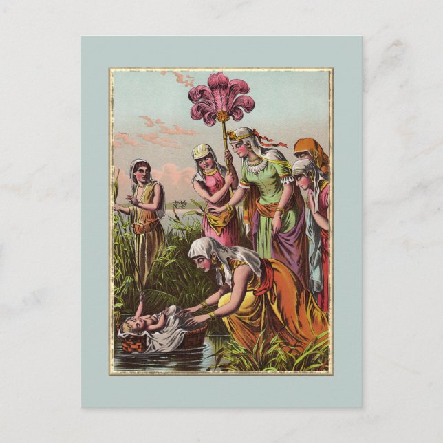 Baby Moses i A Basket Vykort (Framsida)