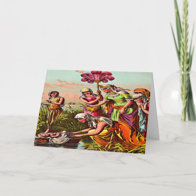 Baby Moses vid floden Greeting Card 2 Kort (Framsida)