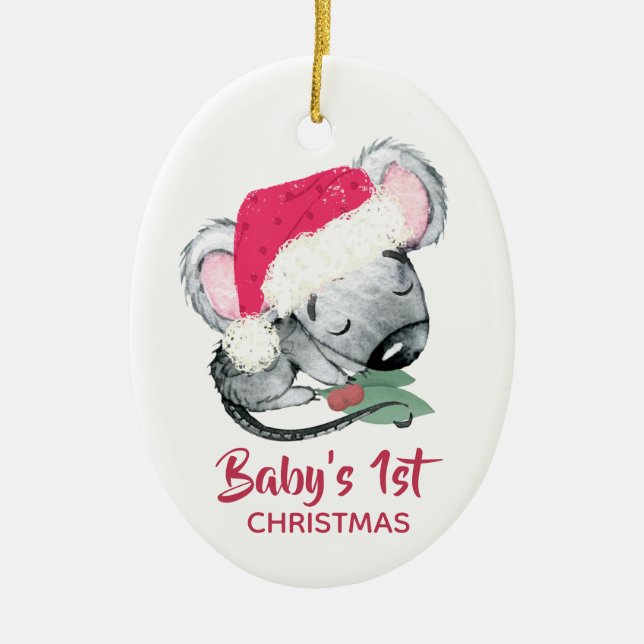 Baby Mouse Första jul Julgransprydnad Keramik (Framsidan)