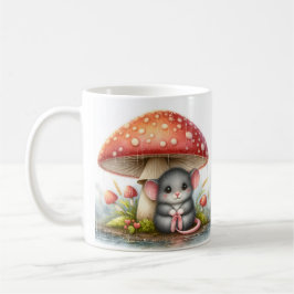 Baby Mouse under Mushroom Umbrella Kaffemugg