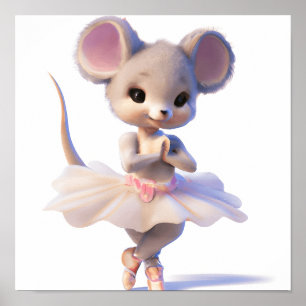 Baby mus ballerina affisch tryck