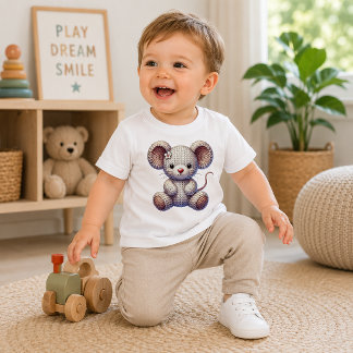 Baby Mus Falskt Garn T Shirt
