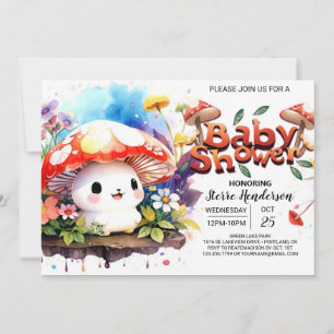 Baby Mushroom Dreamy Expedition Baby Shower Inbjudningar