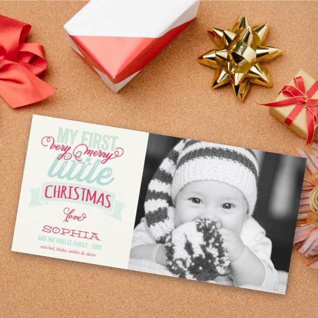 Baby My Väldigt Merry Little jul Cute Photo Julkort (Skapare uppladdad)