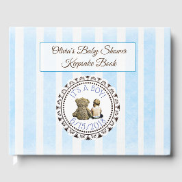 Baby & Nalle Baby Shower Guestbook Keepsak Gästböcker