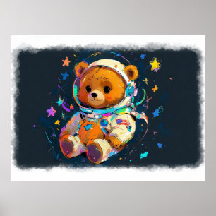 Baby Nalle drömmer om att vara astronaut Poster