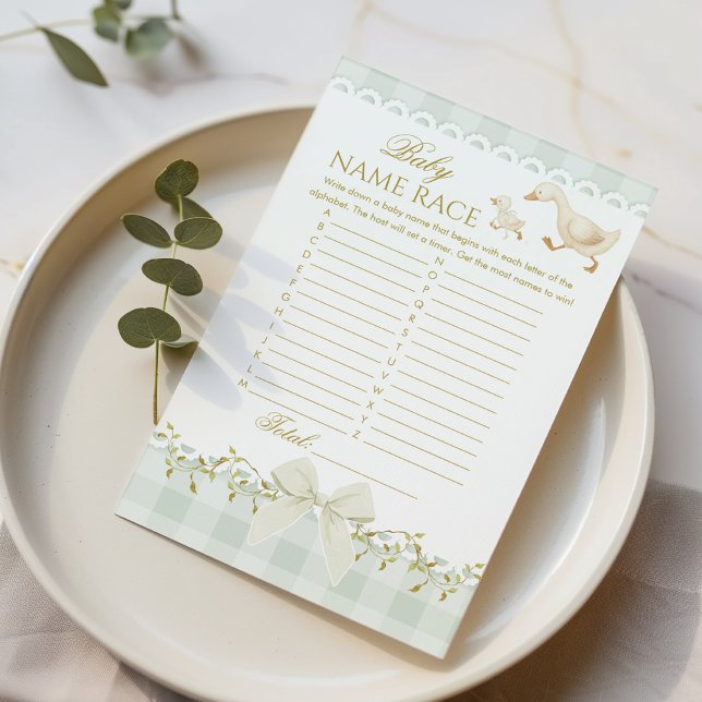 Baby Name Race Goose Sage Baby Shower game (Skapare uppladdad)