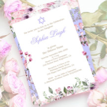 Baby Naming Ceremony Hebrew Girl Blommigt Lila