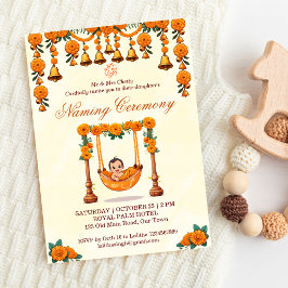 Baby Naming Cradle Indian Ceremony-mall Inbjudningar