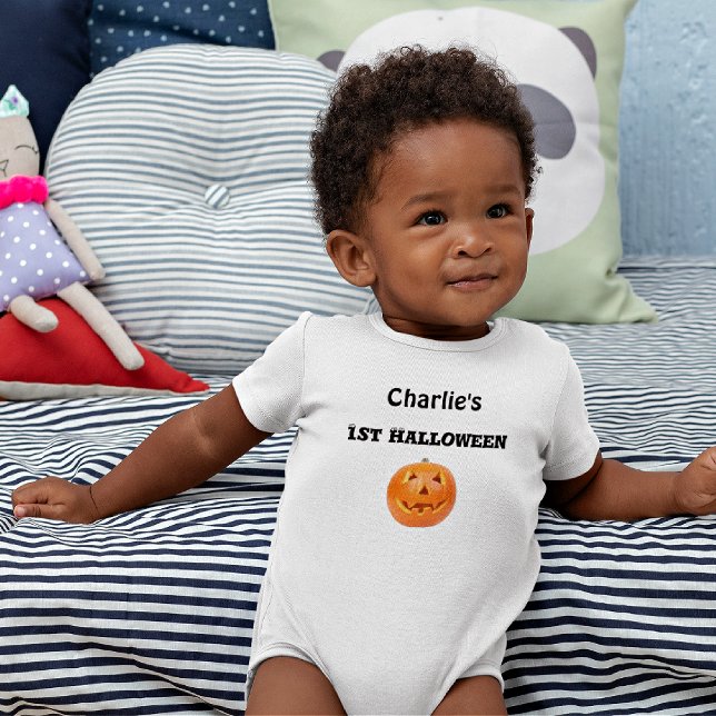 Baby Namn 1:a Halloween Nyfödd-24mån Babydräkt T Shirt (Skapare uppladdad)