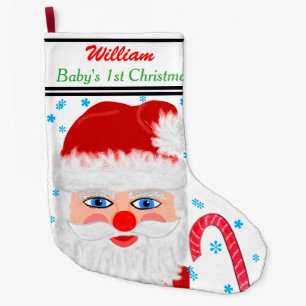 Baby Namn 1:a jultomten Candy cane Stor Julstrumpa