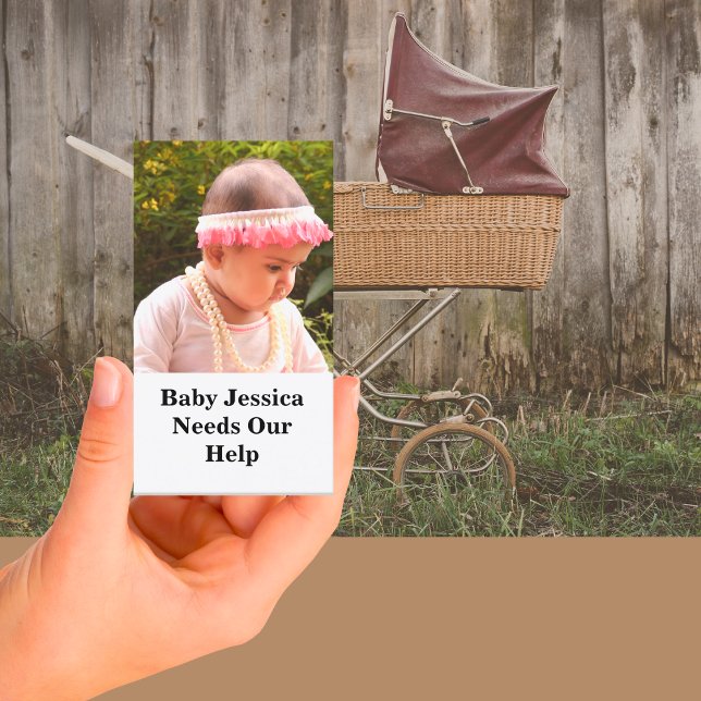 Baby Namn behöver vårt hjälpdonationskort för QR-k Visitkort (Skapare uppladdad)
