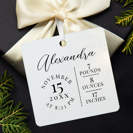 Baby Namn & Birth Stats Photo White Keepsak Julgransprydnad Keramik