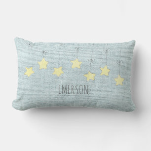 Baby Namn Birthdate Pastel Grönt Nursery Stars Lumbarkudde