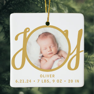 Baby Namn födelsetal Foto Keepsak Julgransprydnad Keramik