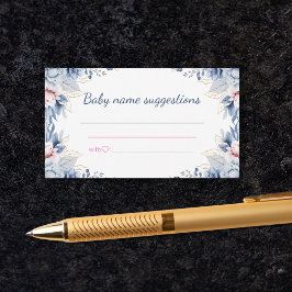 baby namn föreslår blommigt babydusch tilläggskort