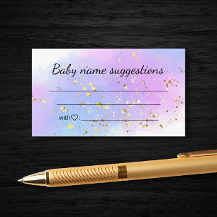 baby namn föreslår rosa Blue guld babydusch för B Tilläggskort
