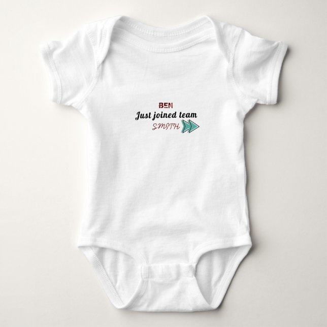 Baby namn gick med just baby bodykostdräkt t shirt (Framsida)