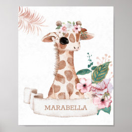 *~* Baby Namn Giraffe Girl Jungle Nursery Poster