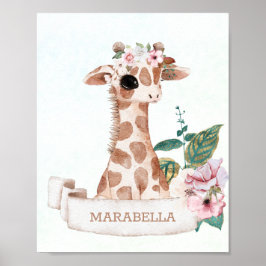 *~* Baby Namn Giraffe Nursery Girl Jungle Sweet Poster