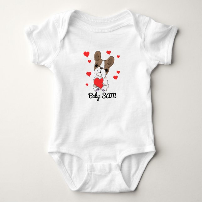 Baby namn Hund Heart T Shirt (Framsida)