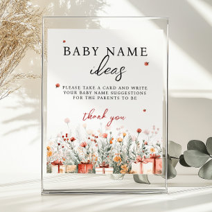 Baby namn idéer Merry Little Baby Shower Game skyl Poster
