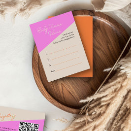 Baby Namn Idéer som Aktivitetskort för Bright Rosa Tilläggskort