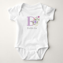 Baby Namn & Initial med Flowers T Shirt